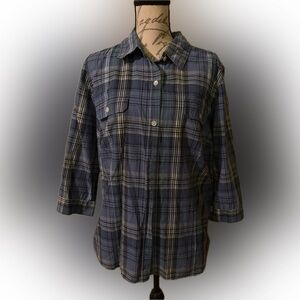 Liz & Co button down plaid shirt 3X